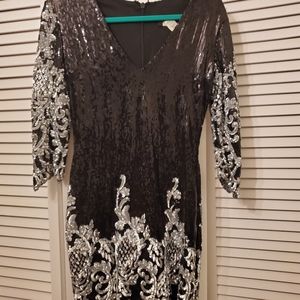 Black and Silver Bodycon dress